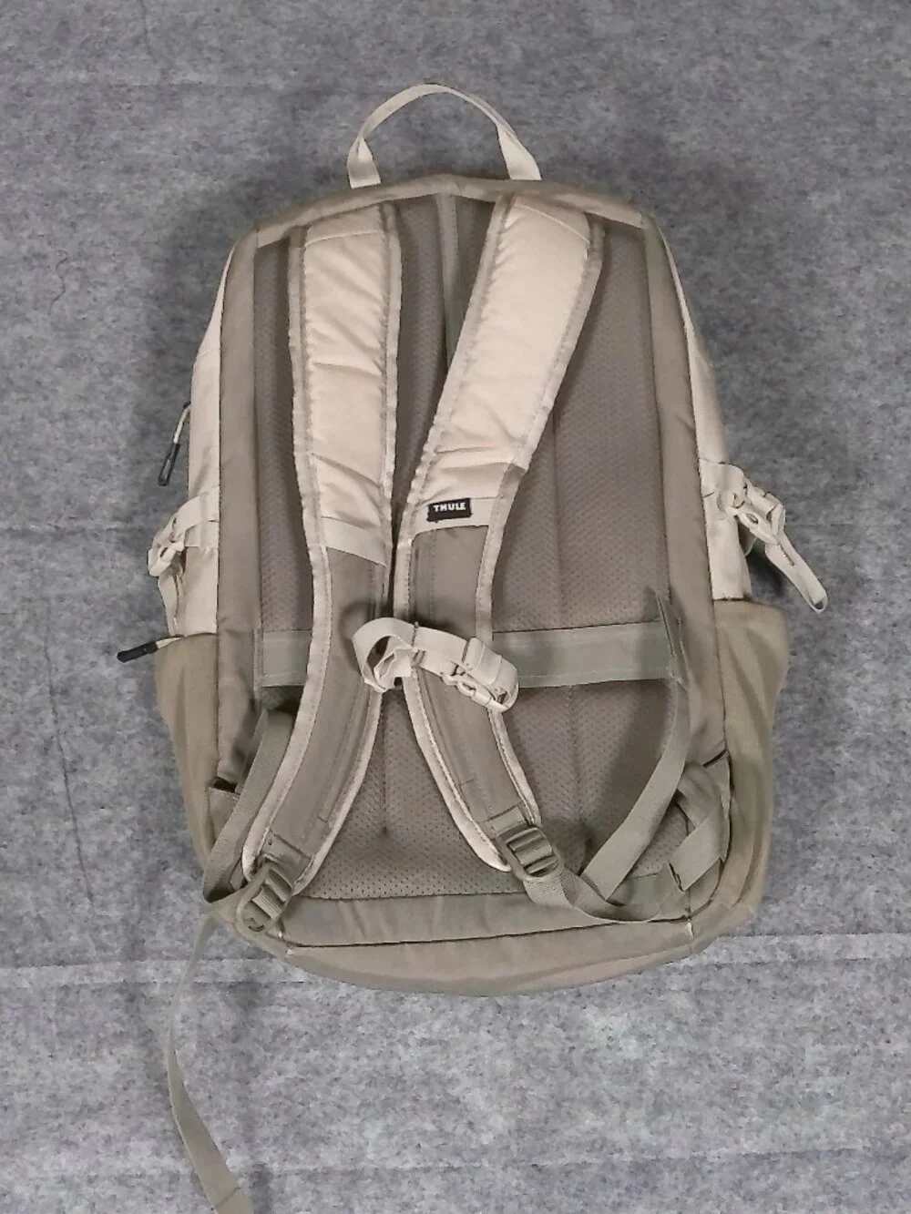 Thule Backpack Brown Tan Travel Work Laptop Organizer Daypack Bag with Safezone
